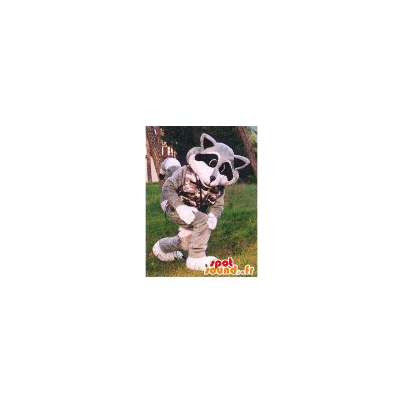 Tricolor raccoon mascot - MASFR20067 - Mascots of pups Tricolor raccoon mascot - MASFR20067 - Mascots of pups