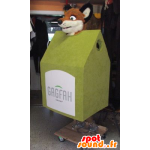 Mascote cabine com uma cabeça de raposa - MASFR20070 - Fox Mascotes