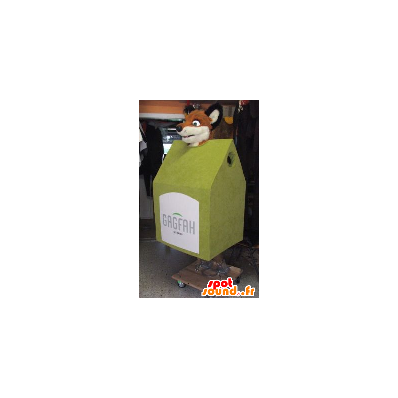 Mascote cabine com uma cabeça de raposa - MASFR20070 - Fox Mascotes Mascote cabine com uma cabeça de raposa - MASFR20070 - Fox Mascotes