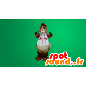 Mascotte de chien marron et blanc - MASFR20077 - Mascottes de chien