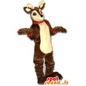 Natale renna mascotte, marrone e beige - MASFR20080 - Mascotte di Natale