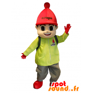 Mascotte de petit garçon habillé en tenue de ski - MASFR20083 - Mascottes Enfant