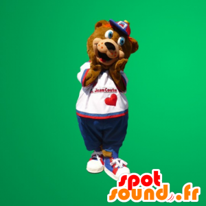 Mascot brunbjørn med blå øyne - MASFR20089 - bjørn Mascot