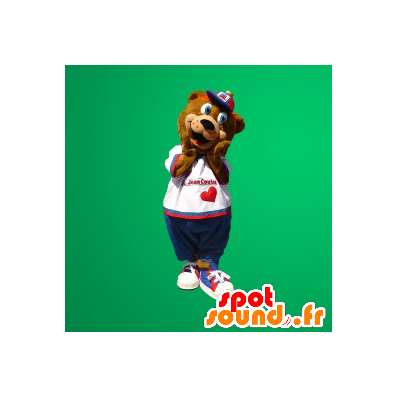 Mascote do urso marrom com olhos azuis - MASFR20089 - mascote do urso Mascote do urso marrom com olhos azuis - MASFR20089 - mascote do urso