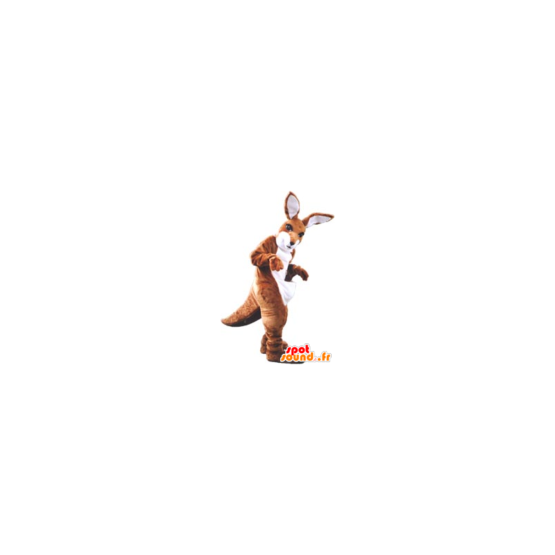 Brown and white kangaroo mascot - MASFR20090 - Kangaroo mascots Brown and white kangaroo mascot - MASFR20090 - Kangaroo mascots