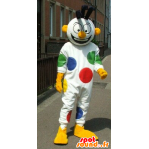 Blanco guisantes mascota muñeco de nieve, payaso - MASFR20091 - Circo de mascotas