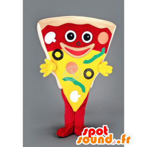 Gigantisk pizza skive maskot - Spotsound maskot kostume