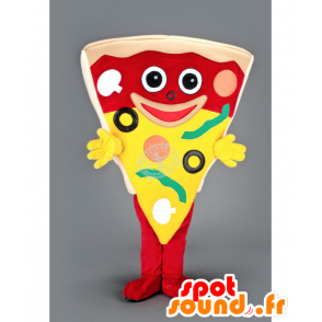 Gigantisk pizza skive maskot - Spotsound maskot kostume