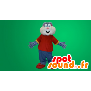 Grijze en witte bunny mascotte - MASFR20096 - Mascot konijnen