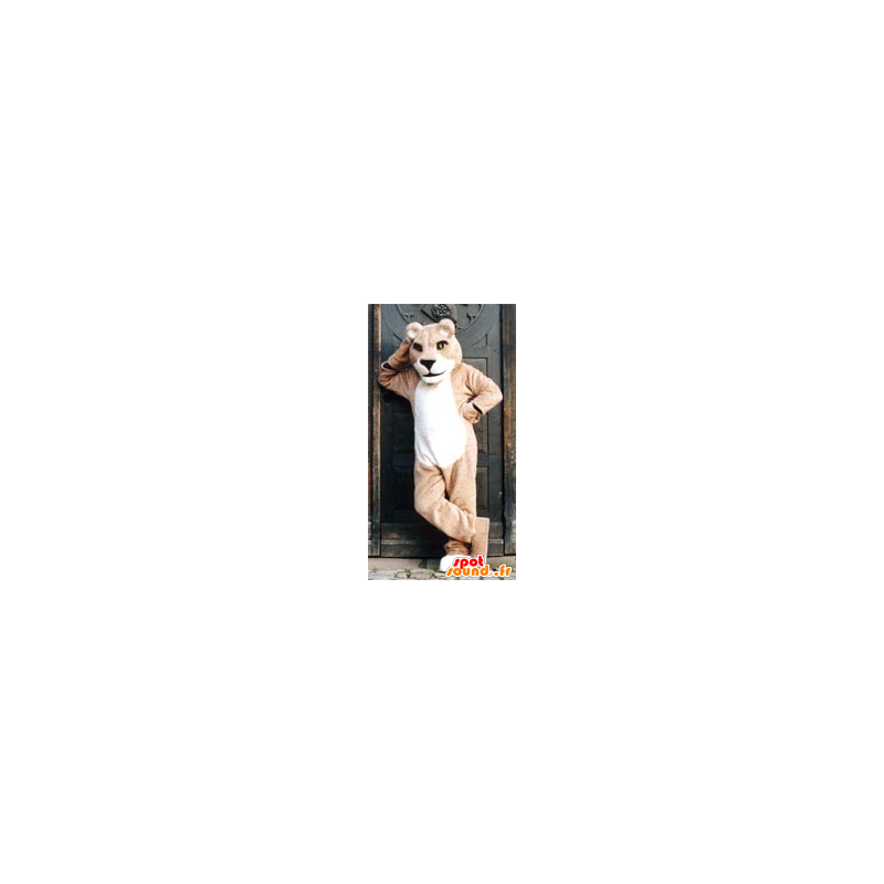 Beige lejoninna maskot - Spotsound maskot Beige lejoninna maskot - Spotsound maskot
