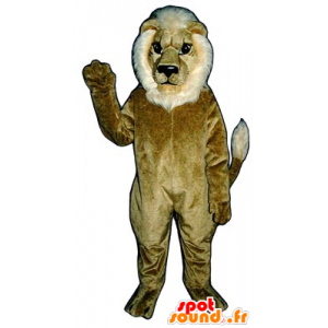 Brun og hvit løve maskot - MASFR20103 - Lion Maskoter