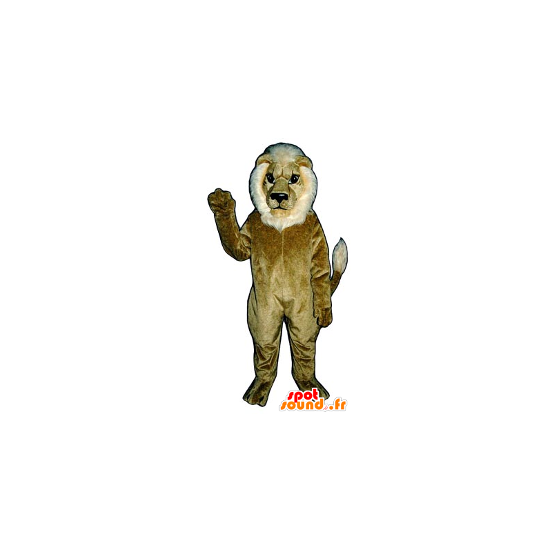 Brun og hvit løve maskot - MASFR20103 - Lion Maskoter