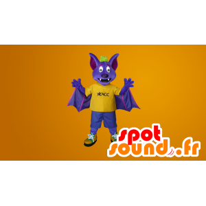 Mascot fiolett og gul bat - MASFR20104 - mus Mascot