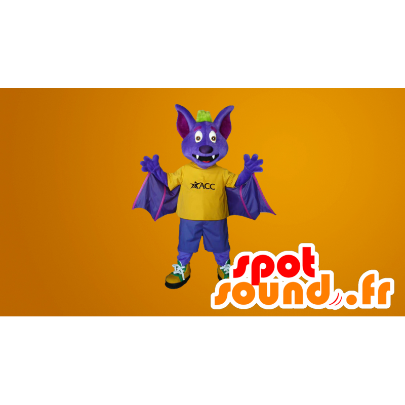 Mascot fiolett og gul bat - MASFR20104 - mus Mascot Mascot fiolett og gul bat - MASFR20104 - mus Mascot