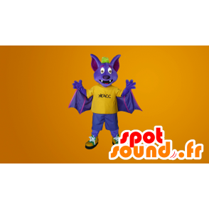 Mascot fiolett og gul bat - MASFR20104 - mus Mascot