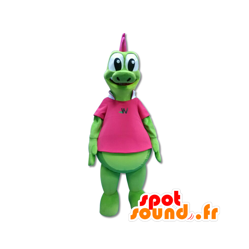 Green Dragon Mascot crested rosa - MASFR20108 - dragon maskot Green Dragon Mascot crested rosa - MASFR20108 - dragon maskot