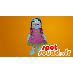 Maskotblå yeti, bamse - Spotsound maskot kostume