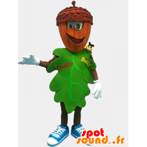 Mascot groene vel met eikelvormige head - MASFR20119 - mascottes planten