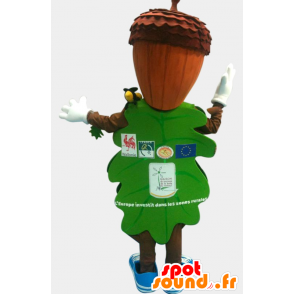 Mascot groene vel met eikelvormige head - MASFR20119 - mascottes planten