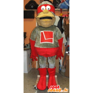 Gray and red superhero mascot - MASFR20123 - Superhero mascot