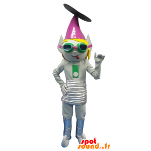 Trollmaskot, utomjordisk metallgrå - Spotsound maskot