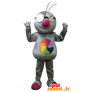 Mascotte gris métallique pour une ambiance techno - MASFR20125 - Mascottes d'objets