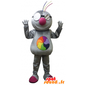 Mascotte gris métallique pour une ambiance techno - MASFR20125 - Mascottes d'objets