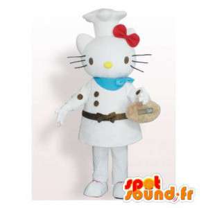 Mascotte de chat cuisinier façon Hello Kitty - MASFR006395 - Mascottes de chat