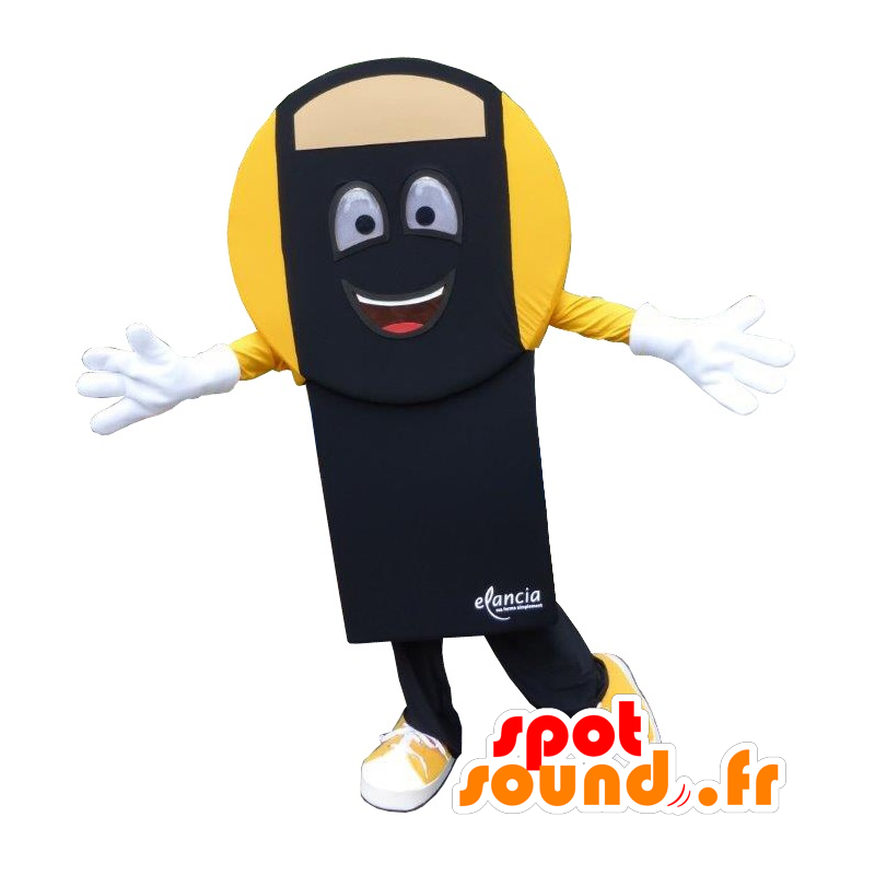 Sort og gul maskot til badeværelsesvægt - Spotsound maskot Sort og gul maskot til badeværelsesvægt - Spotsound maskot