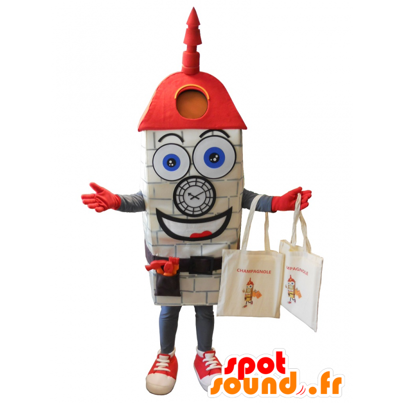 Grå ur maskot, kæmpe, kirke - Spotsound maskot kostume Grå ur maskot, kæmpe, kirke - Spotsound maskot kostume
