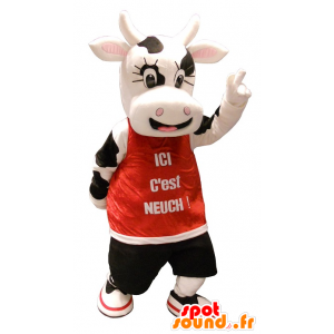 Mascot mooie zwarte en witte koe - MASFR20133 - koe Mascottes