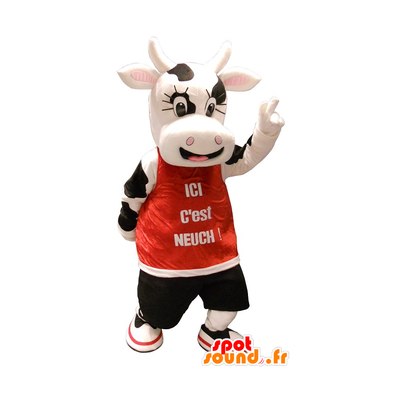 Mascot mooie zwarte en witte koe - MASFR20133 - koe Mascottes Mascot mooie zwarte en witte koe - MASFR20133 - koe Mascottes