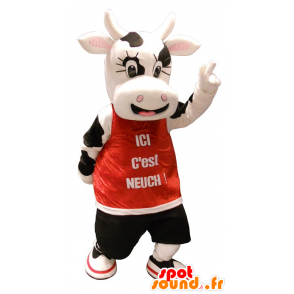 Mascot mooie zwarte en witte koe - MASFR20133 - koe Mascottes