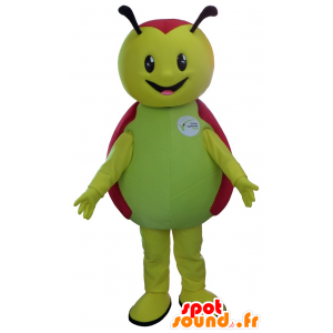 Grøn og rød mariehøne maskot - Spotsound maskot kostume
