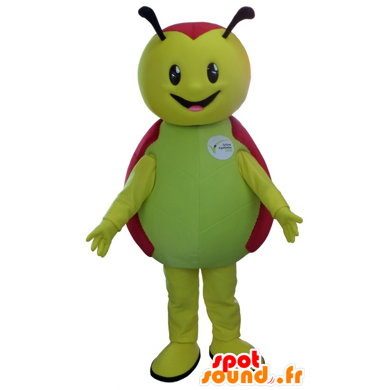 Grøn og rød mariehøne maskot - Spotsound maskot kostume