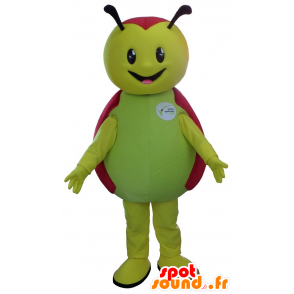 Grøn og rød mariehøne maskot - Spotsound maskot kostume