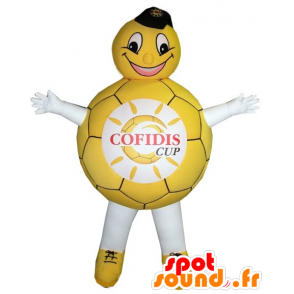 Žlutá a bílá balón maskot - MASFR20136 - Maskoti objekty