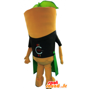 Kæmpe gulerodsmaskot med forklæde - Spotsound maskot kostume
