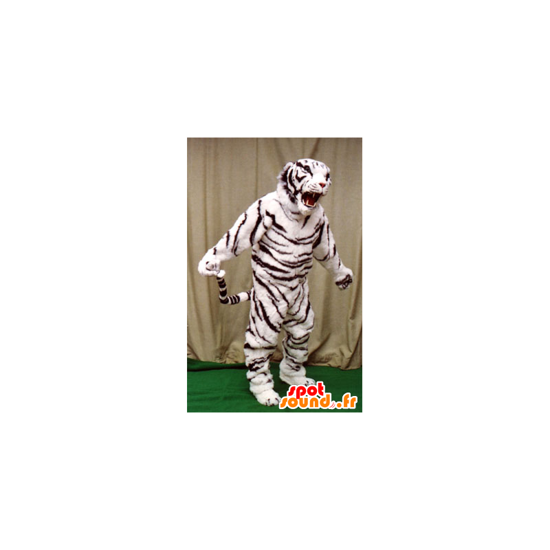 Valkoinen ja musta tiikeri maskotti - MASFR20140 - Tiger Maskotteja Valkoinen ja musta tiikeri maskotti - MASFR20140 - Tiger Maskotteja
