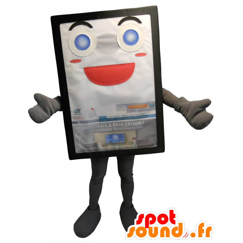 Mascot billboard, grå og smilende - MASFR20142 - Maskoter gjenstander