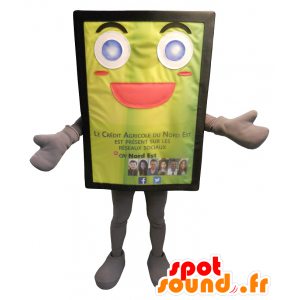 Mascot mainostaulu, keltainen ja iloinen - MASFR20143 - Mascottes d'objets
