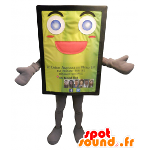 Mascot mainostaulu, keltainen ja iloinen - MASFR20143 - Mascottes d'objets