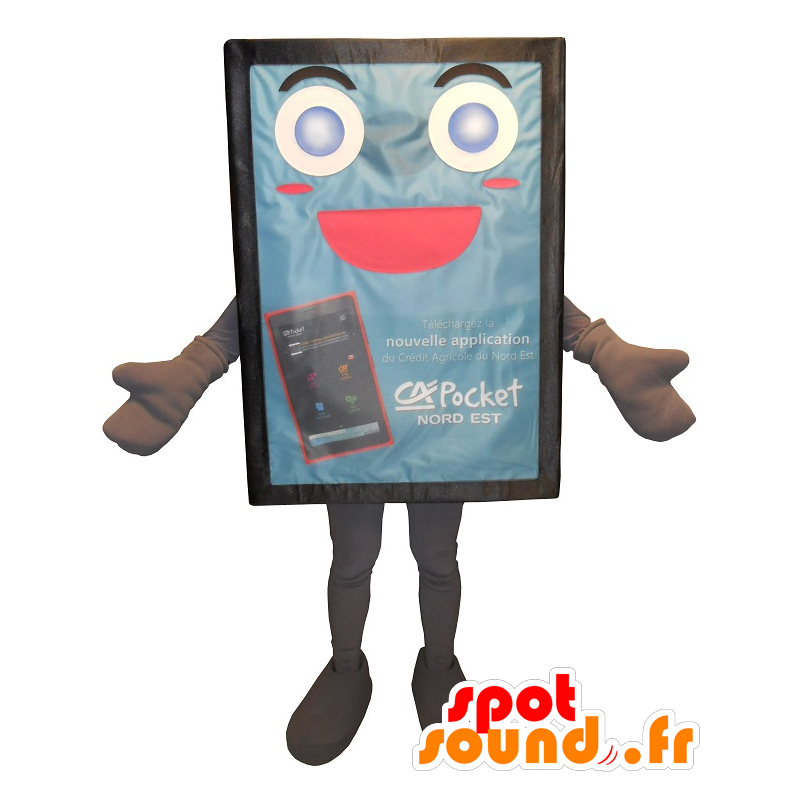 Billboard Mascotte, blu e carino - MASFR20144 - Mascotte di oggetti Billboard Mascotte, blu e carino - MASFR20144 - Mascotte di oggetti