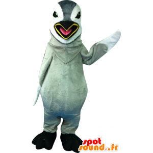 Grå og hvit pingvin maskot, gigantiske - MASFR20147 - Penguin Mascot