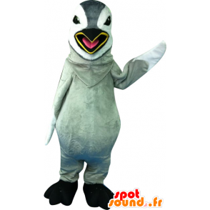 Grå og hvit pingvin maskot, gigantiske - MASFR20147 - Penguin Mascot