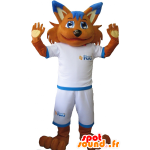 Orange ræv maskot i sportstøj - Spotsound maskot kostume