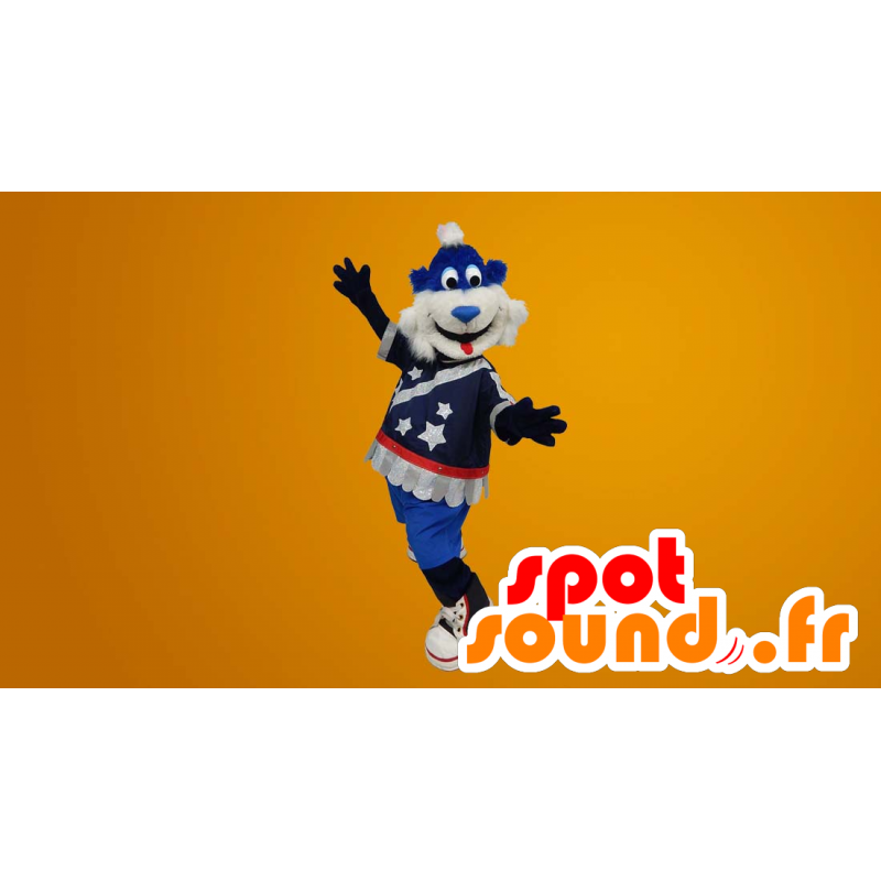 Sininen ja valkoinen nalle maskotti - MASFR20157 - Bear Mascot Sininen ja valkoinen nalle maskotti - MASFR20157 - Bear Mascot