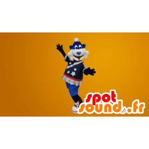 Sininen ja valkoinen nalle maskotti - MASFR20157 - Bear Mascot
