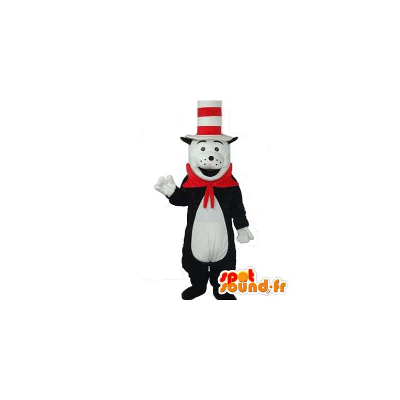 Maskotti Black Bear ja valkoinen puku. Panda Suit - MASFR006399 - Bear Mascot