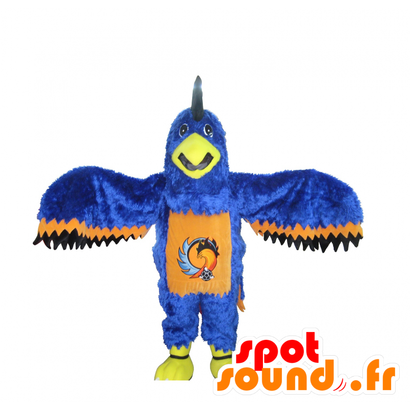 Blue eagle maskot, oranžové a černé - MASFR20162 - maskot ptáci Blue eagle maskot, oranžové a černé - MASFR20162 - maskot ptáci